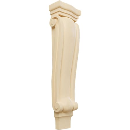 Ekena Millwork 6 1/4"W x 3"D x 22"H Large Traditional Pilaster Corbel, Maple CORW06X03X22PTMA